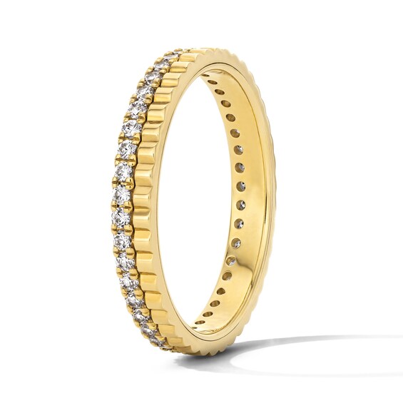 3/8 CT. T.w. Lab-Grown Diamond Ribbed Faux Stack Anniversary Ring in 14K Gold (F/Vs2)