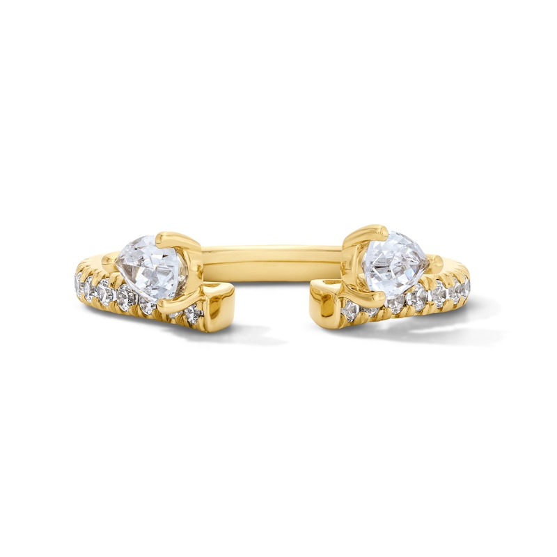 Main Image 1 of 3/4 CT. T.W. Pear-Shaped Lab-Grown Diamond Enhancer with Pavé Accents in 14K Gold (F/VS2)