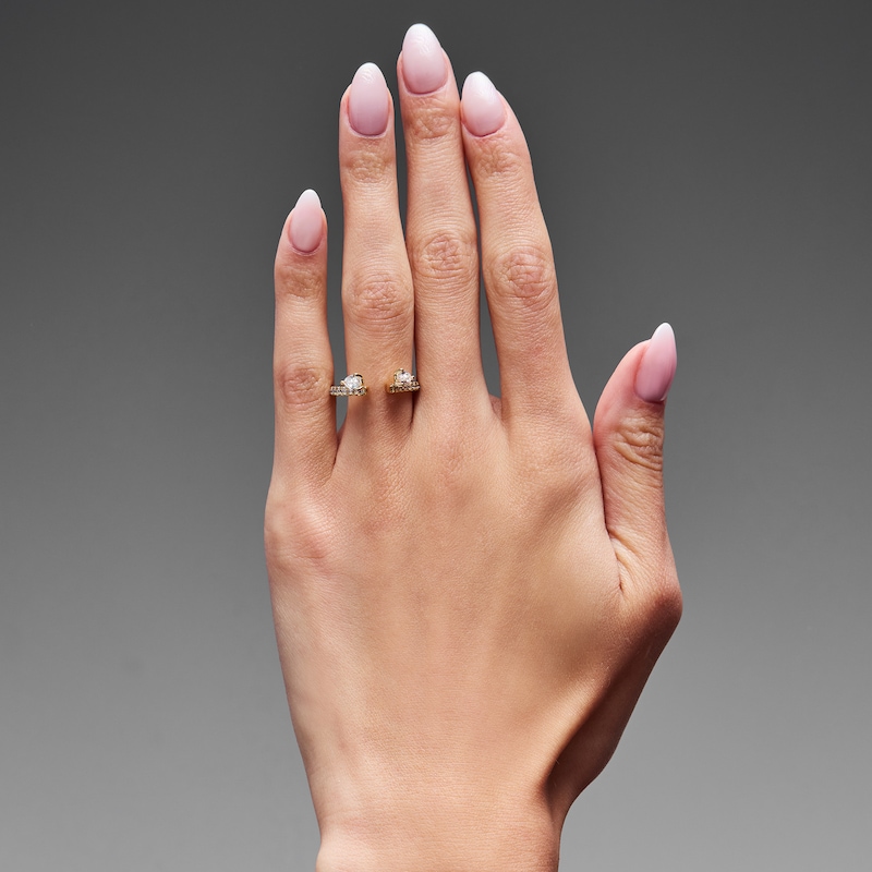 Main Image 2 of 3/4 CT. T.W. Pear-Shaped Lab-Grown Diamond Enhancer with Pavé Accents in 14K Gold (F/VS2)