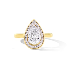 Modern Echo 1-3/4 CT. T.W. Pear-Shaped Certified Lab-Grown Diamond Frame Engagement Ring in 14K Gold (F/VS2)