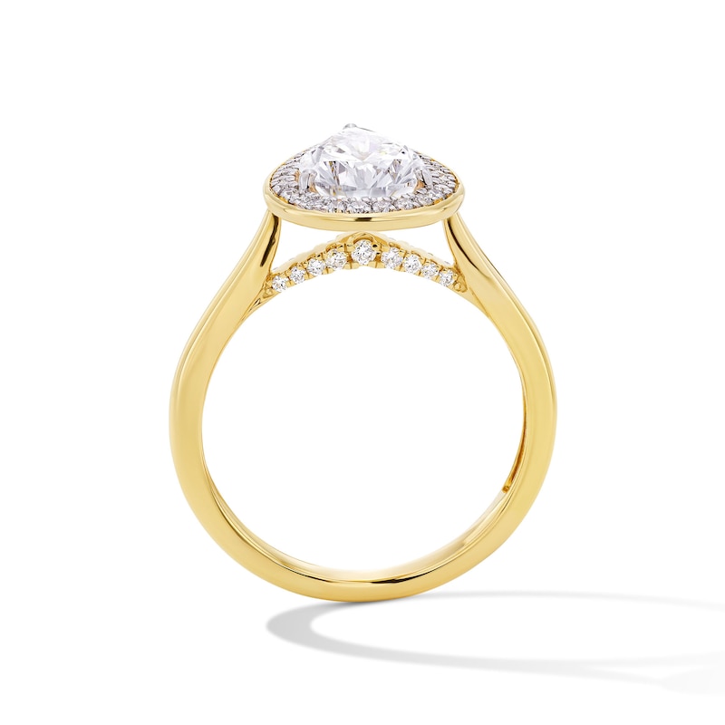 Main Image 3 of Modern Echo 1-3/4 CT. T.W. Pear-Shaped Certified Lab-Grown Diamond Frame Engagement Ring in 14K Gold (F/VS2)