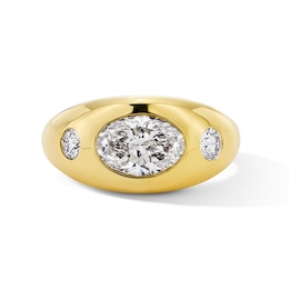 2-1/3 CT. T.W. Oval Certified Lab-Grown Diamond Bezel-Set Engagement Ring in 14K Gold (F/VS2)