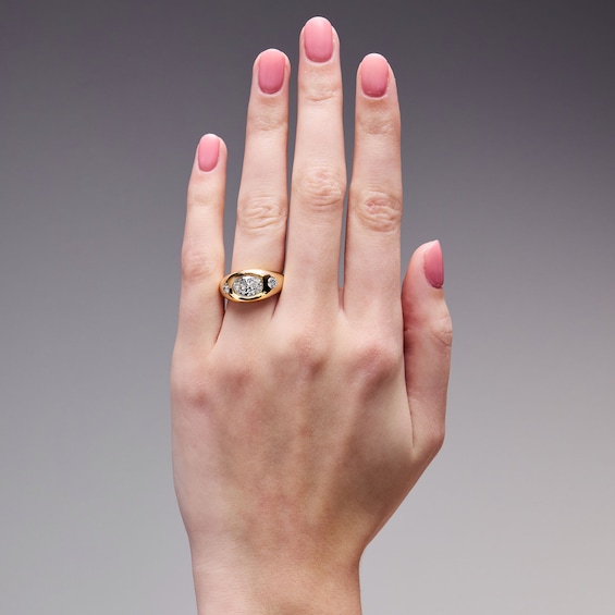 2-1/3 CT. T.w. Oval Certified Lab-Grown Diamond Bezel-Set Engagement Ring in 14K Gold (F/Vs2)