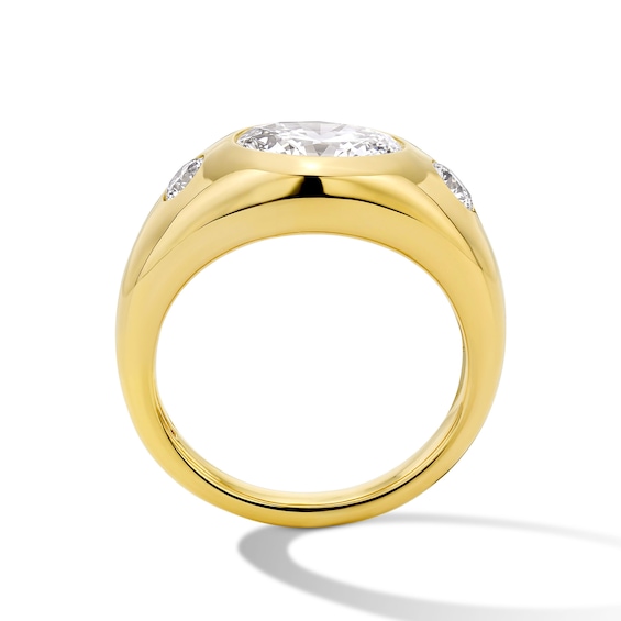 2-1/3 CT. T.w. Oval Certified Lab-Grown Diamond Bezel-Set Engagement Ring in 14K Gold (F/Vs2)