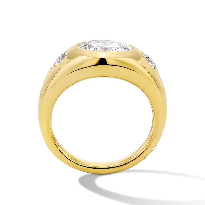 Main Image 3 of 2-1/3 CT. T.W. Oval Certified Lab-Grown Diamond Bezel-Set Engagement Ring in 14K Gold (F/VS2)