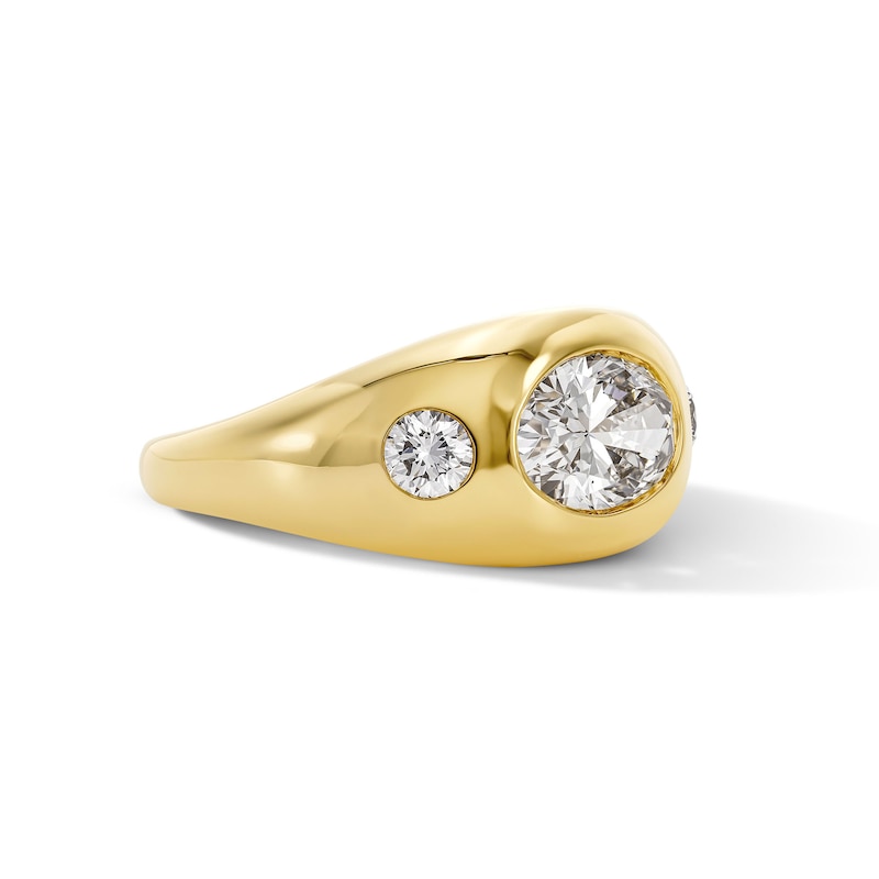 Main Image 4 of 2-1/3 CT. T.W. Oval Certified Lab-Grown Diamond Bezel-Set Engagement Ring in 14K Gold (F/VS2)