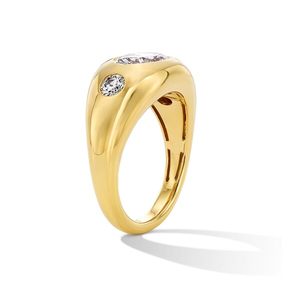 2-1/3 CT. T.w. Oval Certified Lab-Grown Diamond Bezel-Set Engagement Ring in 14K Gold (F/Vs2)