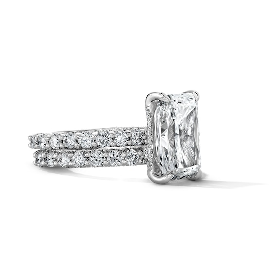 Vera Wang Love Collection 7-1/4 CT. T.w. Radiant-Cut Certified Lab-Grown Diamond Bridal Set in 14K White Gold (F/Vs2)