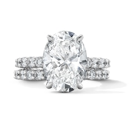 Vera Wang Love Collection 7-1/4 CT. T.W. Oval Certified Lab-Grown Diamond Bridal Set in 14K White Gold (F/VS2)
