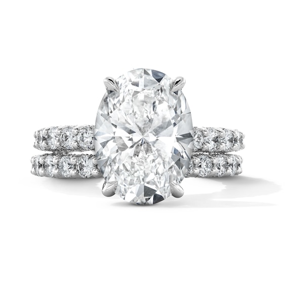 Vera Wang Love Collection 7-1/4 CT. T.w. Oval Certified Lab-Grown Diamond Bridal Set in 14K White Gold (F/Vs2)