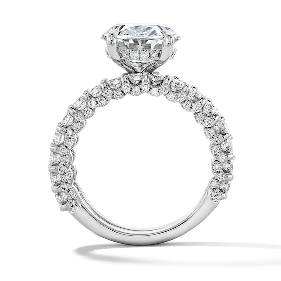Vera Wang Love Collection 7-1/4 CT. T.w. Oval Certified Lab-Grown Diamond Bridal Set in 14K White Gold (F/Vs2)