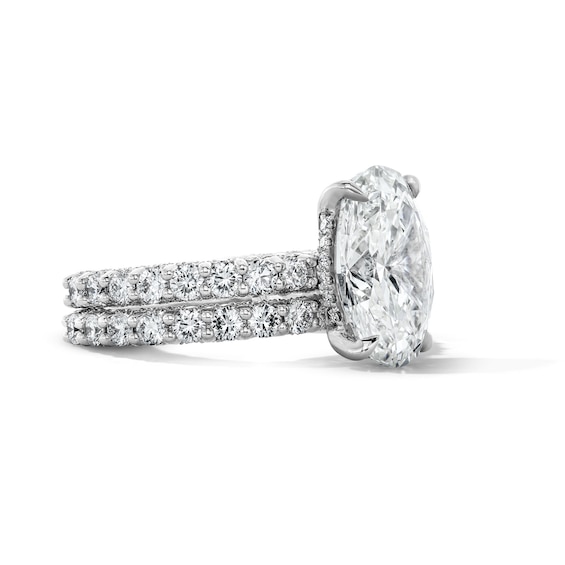 Vera Wang Love Collection 7-1/4 CT. T.w. Oval Certified Lab-Grown Diamond Bridal Set in 14K White Gold (F/Vs2)