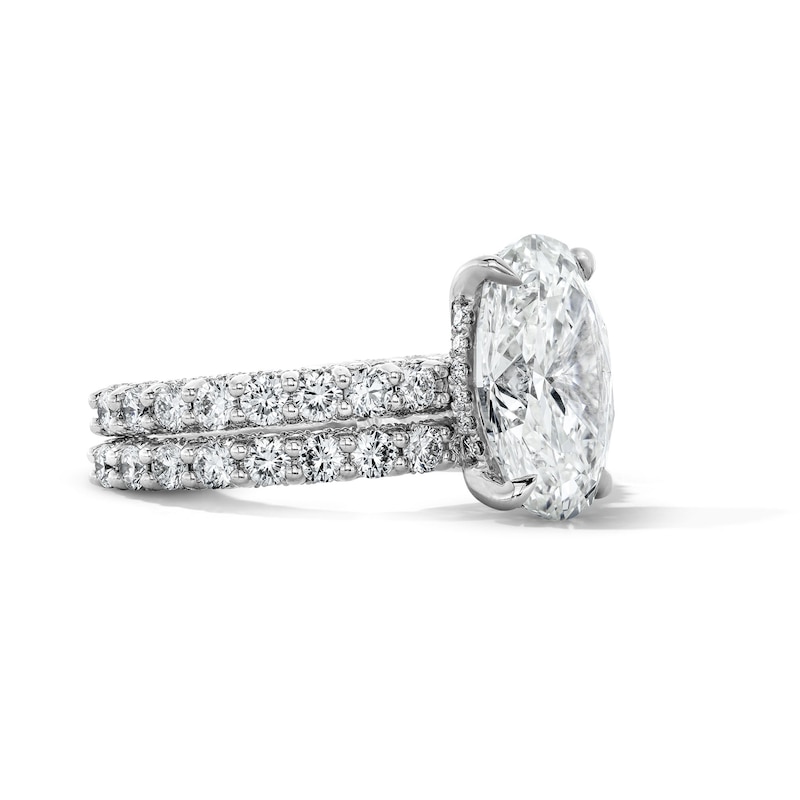 Main Image 3 of Vera Wang Love Collection 7-1/4 CT. T.W. Oval Certified Lab-Grown Diamond Bridal Set in 14K White Gold (F/VS2)