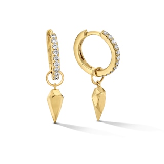 1/6 CT. T.W. Lab-Grown Diamond Kite Dangle Hoop Earrings in 10K Gold (F/VS2)