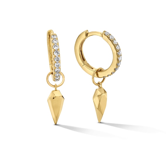 1/6 CT. T.w. Lab-Grown Diamond Kite Dangle Hoop Earrings in 10K Gold (F/Vs2)