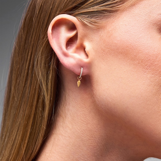 1/6 CT. T.w. Lab-Grown Diamond Kite Dangle Hoop Earrings in 10K Gold (F/Vs2)