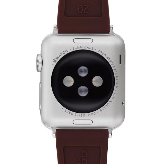 Ladies’ Coach Apple Watch Straps Black Currant Logo Silicone Interchangeable Replacement Band (Model: 14700320)