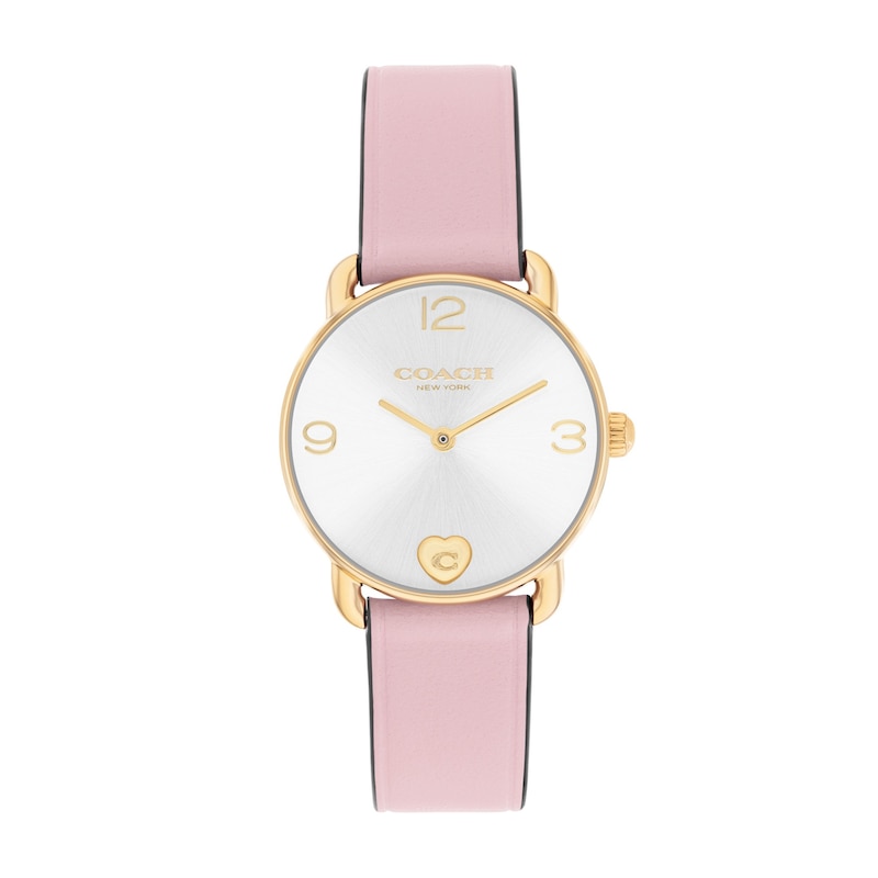 Main Image 2 of Ladies' Coach Elliot Gold-Tone IP Stainless Steel Watch Set with Pink Leather Strap (Model: 14000137)