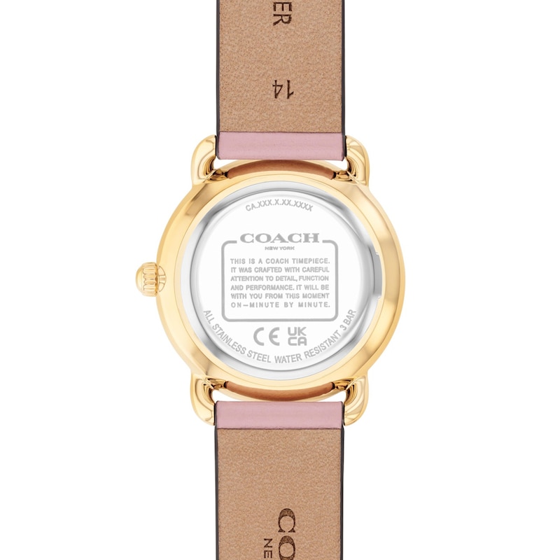 Main Image 4 of Ladies' Coach Elliot Gold-Tone IP Stainless Steel Watch Set with Pink Leather Strap (Model: 14000137)