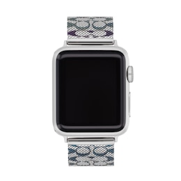 Ladies' Coach Apple Watch Straps Blue/Purple Logo Mesh Interchangeable Replacement Band (Model: 14700319)