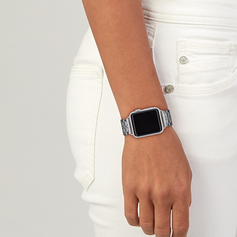 Main Image 4 of Ladies' Coach Apple Watch Straps Blue/Purple Logo Mesh Interchangeable Replacement Band (Model: 14700319)