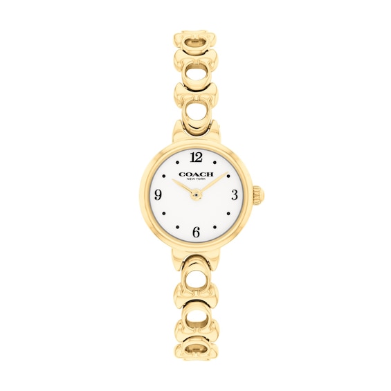 Ladies' Coach Iris Gold-Tone IP Stainless Steel Watch with Chalk Dial (Model: 14504650-T)