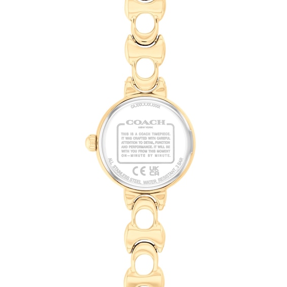 Ladies' Coach Iris Gold-Tone IP Stainless Steel Watch with Chalk Dial (Model: 14504650-T)