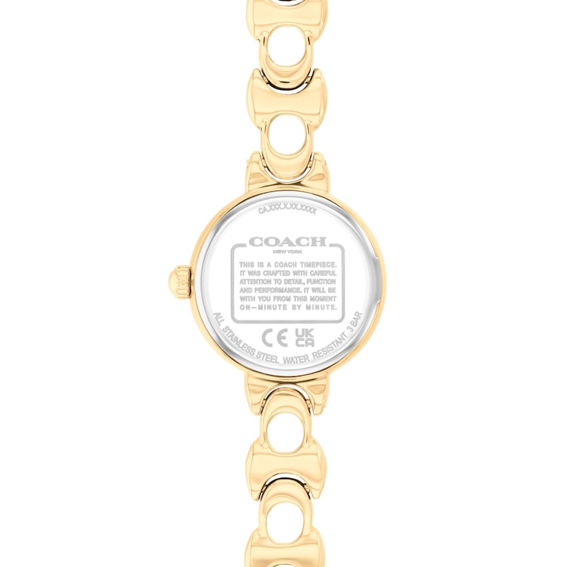 Main Image 3 of Ladies' Coach Iris Gold-Tone IP Stainless Steel Watch with Chalk Dial (Model: 14504650-T)