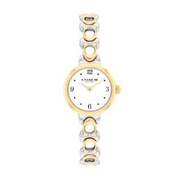 Ladies' Coach Iris Two-Tone Stainless Steel Watch with Chalk Dial (Model: 14504653-T)