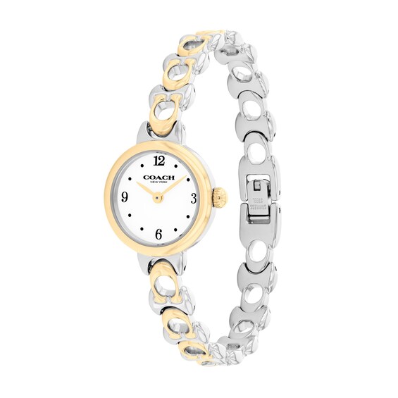 Ladies' Coach Iris Two-Tone Stainless Steel Watch with Chalk Dial (Model: 14504653-T)