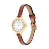 Thumbnail Image 2 of Ladies' Coach Iris Gold-Tone IP Stainless Steel Watch with Brown Leather Strap (Model: 14504656-T)