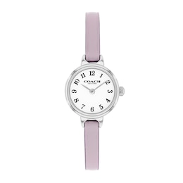 Ladies' Coach Iris Stainless Steel Watch with Chalk Dial and Lavender Leather Strap (Model: 14504658)