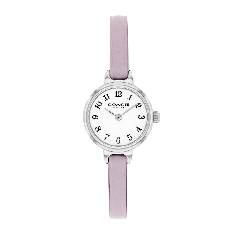 Main Image 1 of Ladies' Coach Iris Stainless Steel Watch with Chalk Dial and Lavender Leather Strap (Model: 14504658)