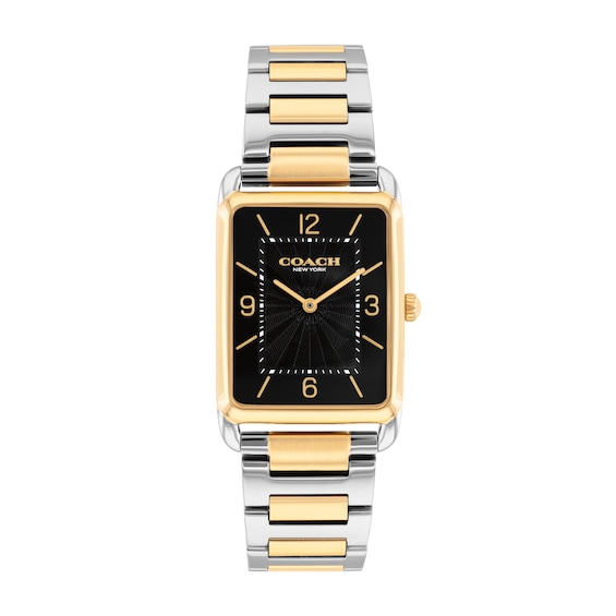 Coach Elliot Two-Tone IP Stainless Steel Watch with Black Dial (Model: 14400050)