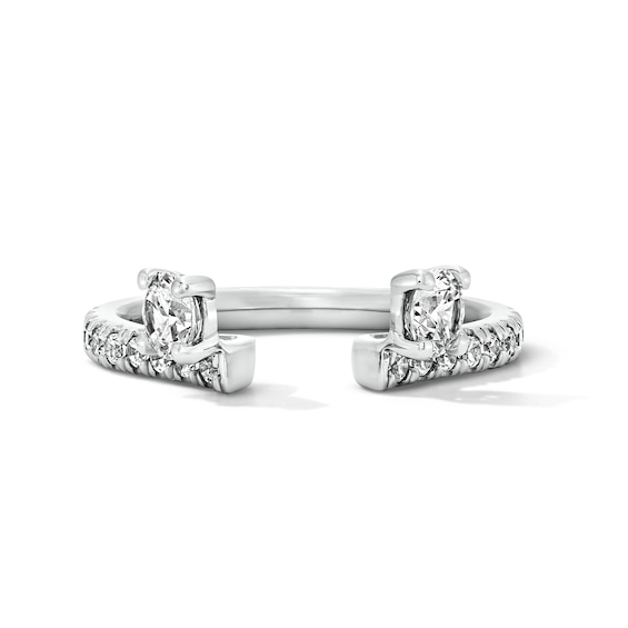 3/4 CT. T.w. Lab-Grown Diamond Enhancer with Pavé Accents in 14K White Gold (F/Vs2)