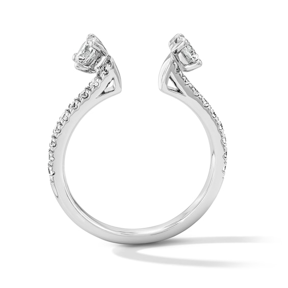 3/4 CT. T.w. Lab-Grown Diamond Enhancer with Pavé Accents in 14K White Gold (F/Vs2)