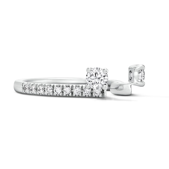 3/4 CT. T.w. Lab-Grown Diamond Enhancer with Pavé Accents in 14K White Gold (F/Vs2)