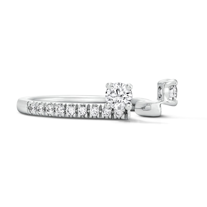 Main Image 4 of 3/4 CT. T.W. Lab-Grown Diamond Enhancer with Pavé Accents in 14K White Gold (F/VS2)