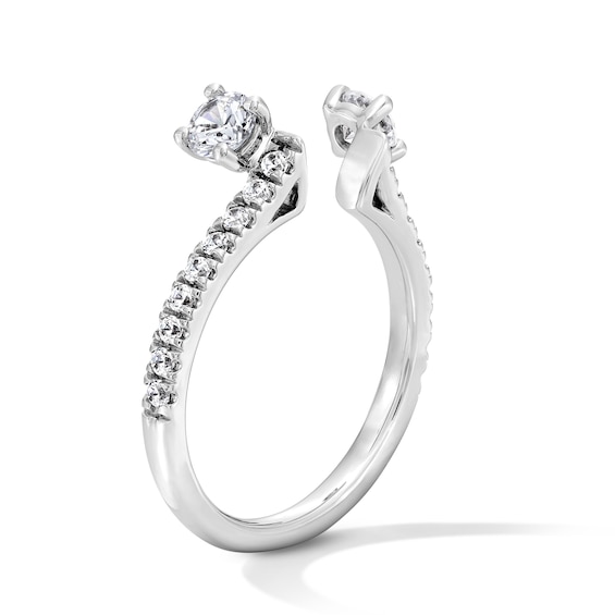 3/4 CT. T.w. Lab-Grown Diamond Enhancer with Pavé Accents in 14K White Gold (F/Vs2)