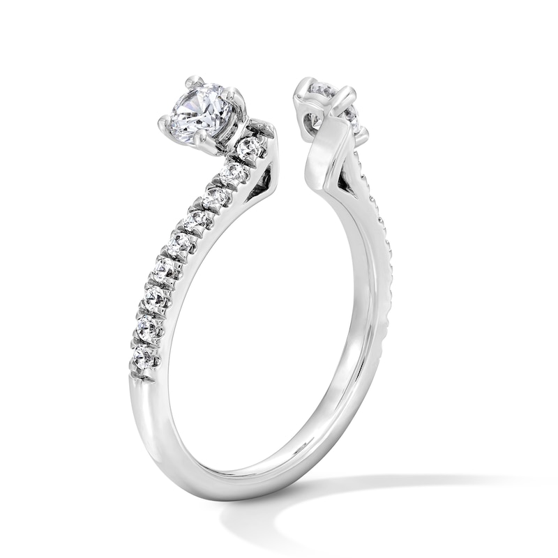 Main Image 5 of 3/4 CT. T.W. Lab-Grown Diamond Enhancer with Pavé Accents in 14K White Gold (F/VS2)