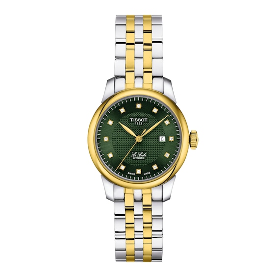 Ladies' Tissot Le Locle Gold-Tone PVD and Stainless Steel Watch with Green Dial (Model: T0062072209601)