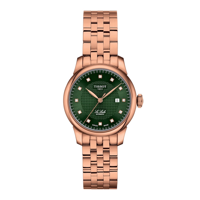 Main Image 1 of Ladies' Tissot Le Locle Rose-Tone PVD Stainless Steel Watch with Green Dial (Model: T0062073309600)
