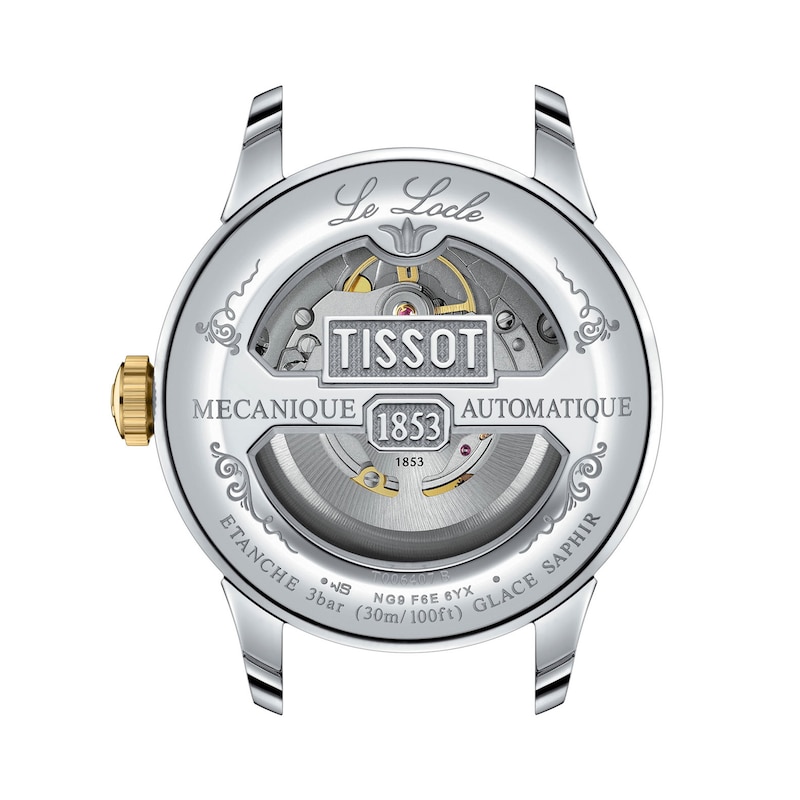 Main Image 2 of Men's Tissot Le Locle Gold-Tone PVD and Stainless Steel Watch with Green Dial (Model: T0064072209300)