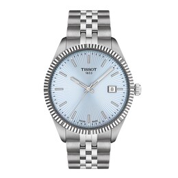 Men's Tissot Ballade Stainless Steel Watch with Ice Blue Dial (Model: T1564101135100)