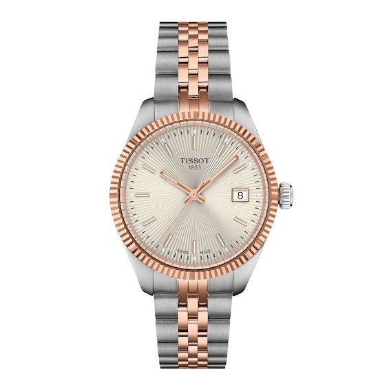 Ladies' Tissot Ballade Rose-Tone PVD and Stainless Steel Watch with Champagne Dial (Model: T1562102203101)