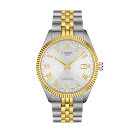 Men's Tissot Ballade Gold-Tone PVD and Stainless Steel Watch with Silver-Tone Dial (Model: T1564082203300)