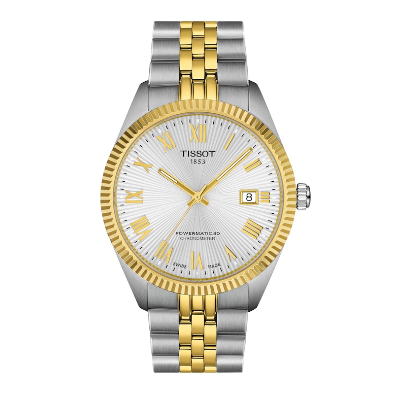 Main Image 1 of Men's Tissot Ballade Gold-Tone PVD and Stainless Steel Watch with Silver-Tone Dial (Model: T1564082203300)