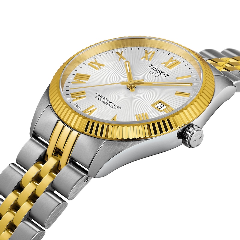 Main Image 6 of Men's Tissot Ballade Gold-Tone PVD and Stainless Steel Watch with Silver-Tone Dial (Model: T1564082203300)