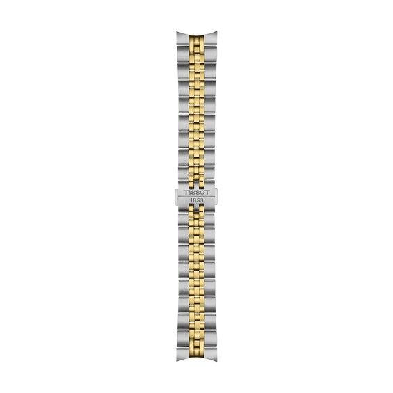 Men's Tissot Ballade Gold-Tone PVD and Stainless Steel Watch with Silver-Tone Dial (Model: T1564102203100