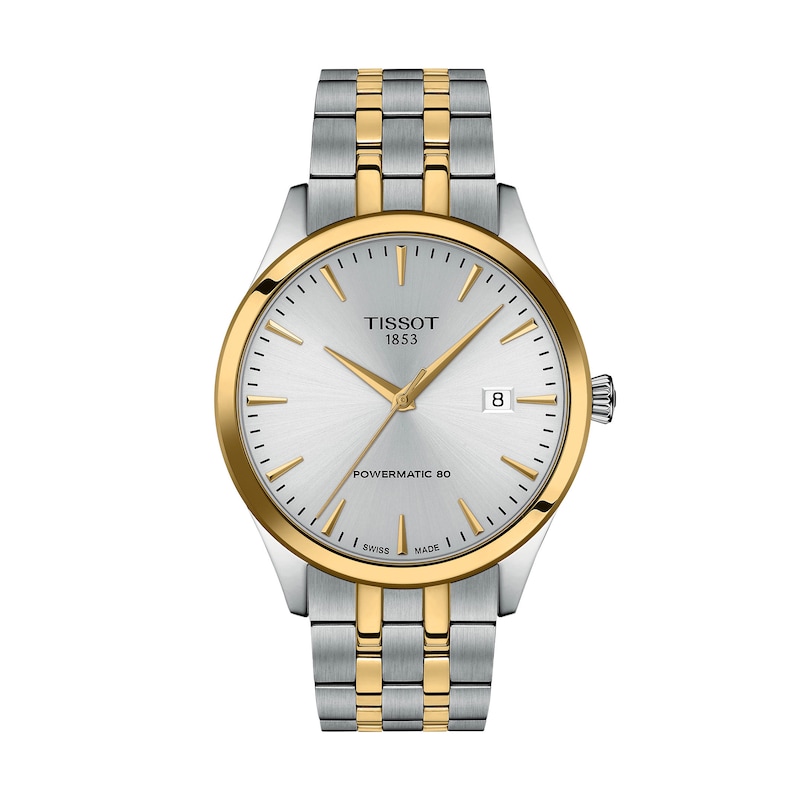 Main Image 1 of Men's Tissot Classic Dream Gold-Tone PVD and Stainless Steel Watch with Silver-Tone Dial (Model: T1584072203100)